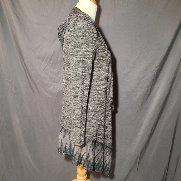 Gray Draped Front Cardigan Sweater - Picture 2 of 5